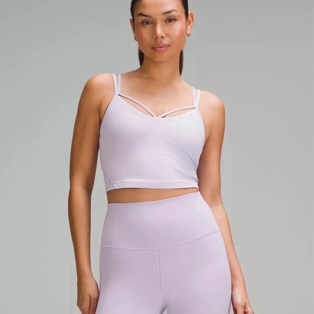 Lululemon Align Strappy Ribbed Tank Top Light Support Light Lavender Sz 10